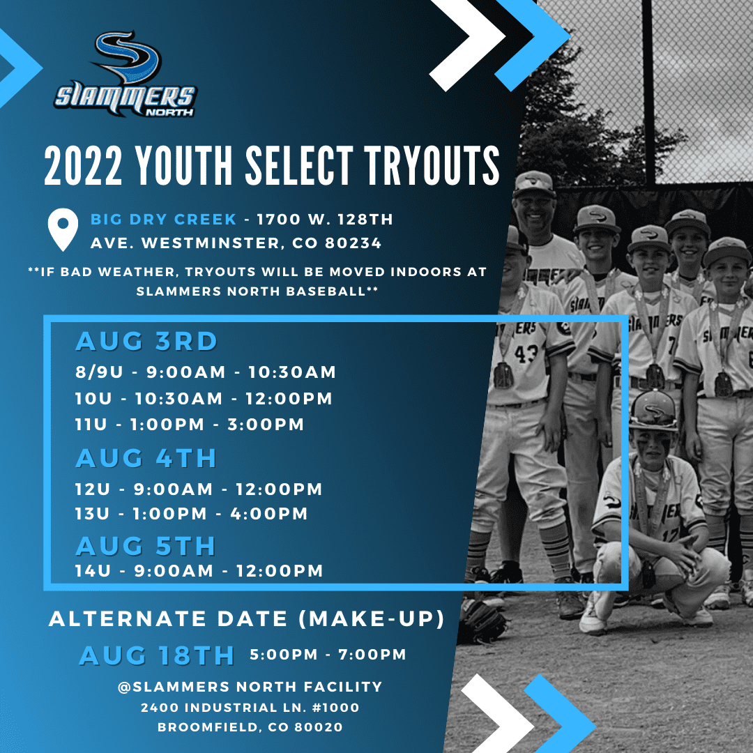 Youth Select Tryout schedule 2021